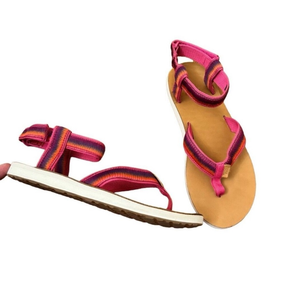 Teva Original Universal Ombré Sandals Size 9 Hot Pink Rainbow